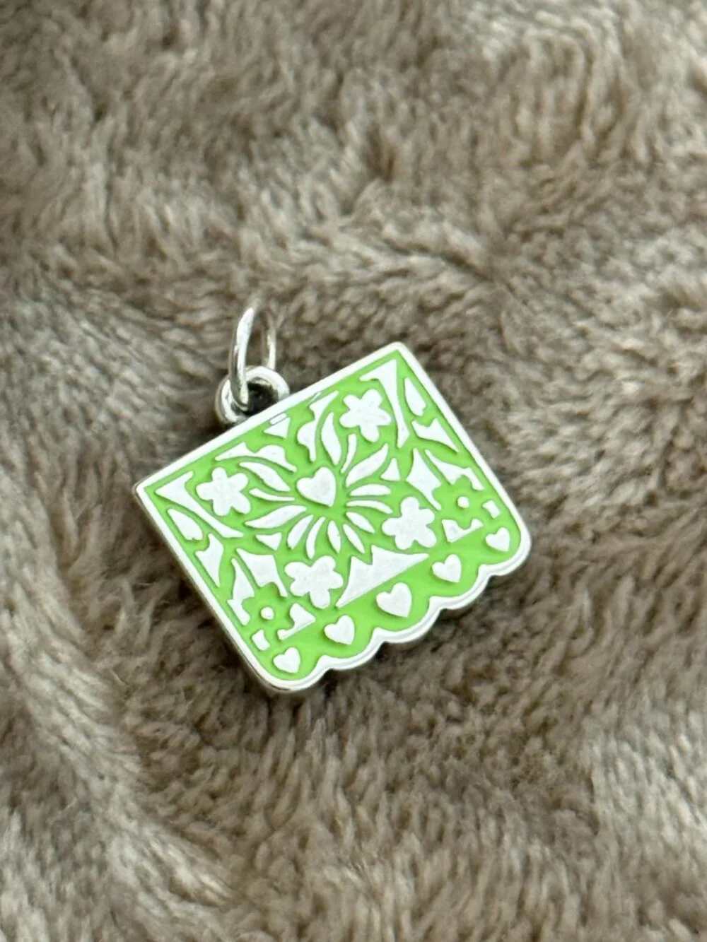 Enamel Papel Picado Charm Sterling Silver Dangle